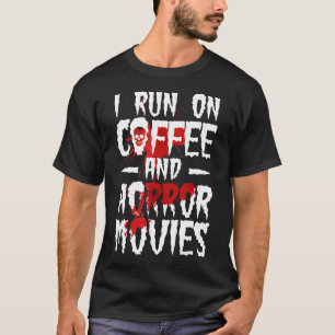 Camiseta Corro en café y películas de terror Costum de Hall