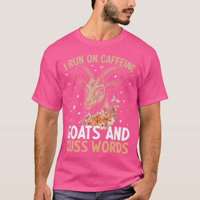 Camiseta Corro En Caffeine Goats Y Cuss Words Funny Goat (Anverso)