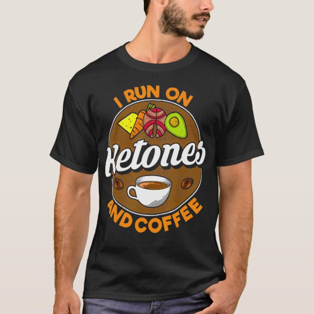 Camiseta Corro en Ketones y el café gracioso Keto dietético (Anverso)