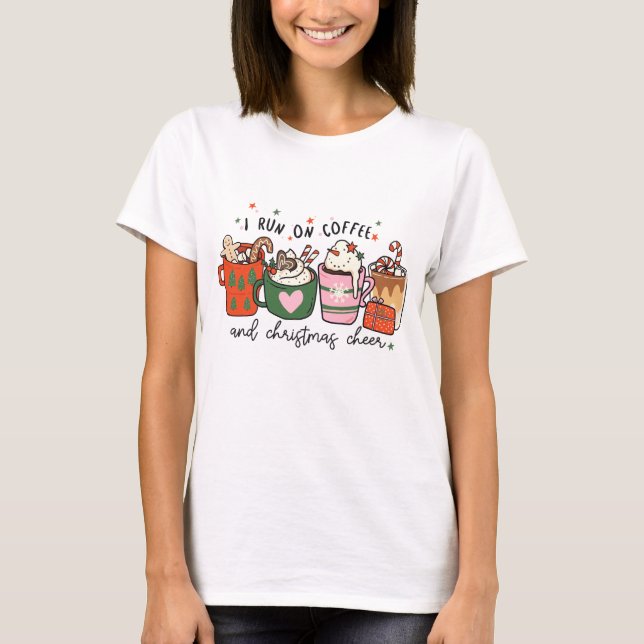 Camiseta Corro En Navidades De Café Alegran A Navidades Gra (Anverso)