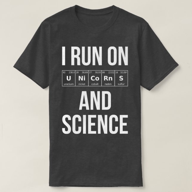 Camiseta Corro En Unicornios Y Ciencia I (Diseño del anverso)