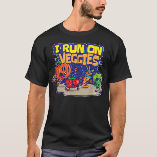 Camiseta Corro En Vegetales Gracioso Vegetario Vegetario Ve
