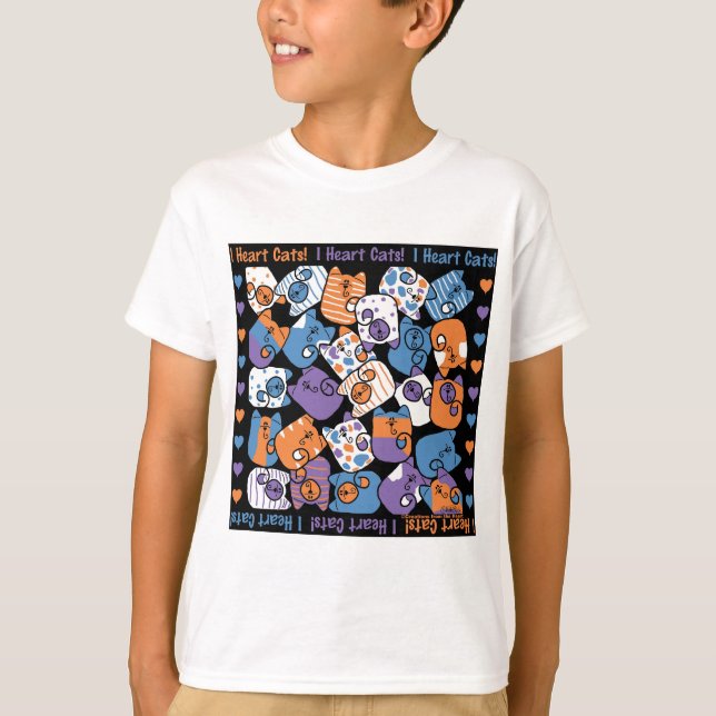 Camiseta ¡Corro Gatos! Collage (Anverso)