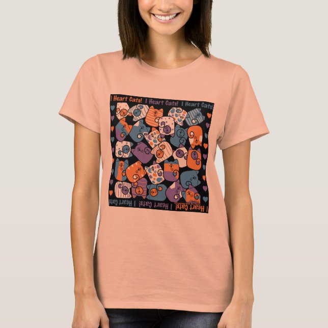 Camiseta ¡Corro Gatos! Collage (Anverso)