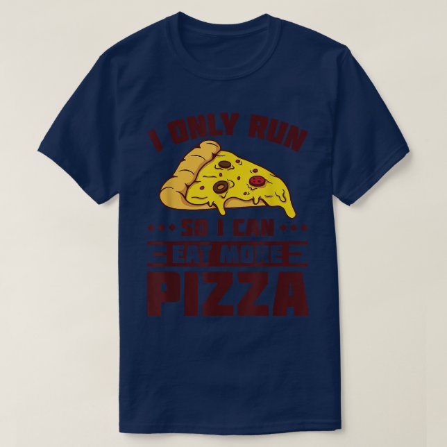 Camiseta Corro Para Comer Más Pizza, Marathoner Funny Ru (Diseño del anverso)