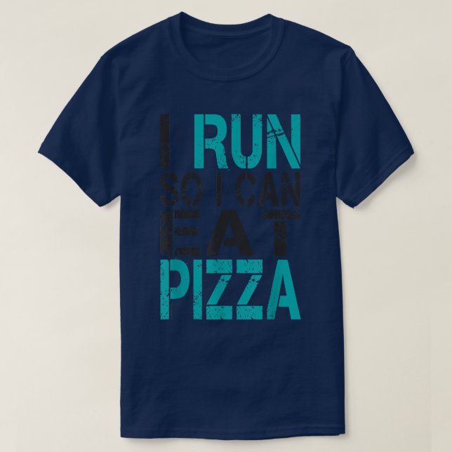 Camiseta Corro Para Comer pizza (Diseño del anverso)