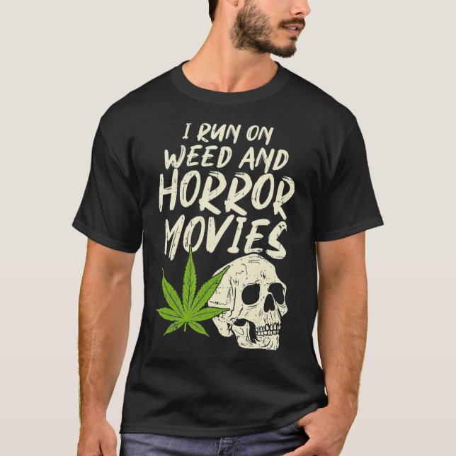 Camiseta Corro películas de terror de maleza se disparan di (Anverso)