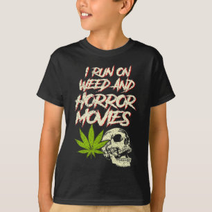 Camiseta Corro películas de terror de Weed Skull Funny Hall