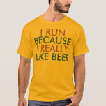 Camiseta Corro porque me gusta mucho decir cerveza<br><div class="desc">Corro porque me gusta mucho decir cerveza. En grandes mayúsculas todas las letras/letras marrón/beige y verde/verde azulado. Equipo divertido para trabajar y mantenerse en forma. Fuente centrada / texto en el medio.</div>