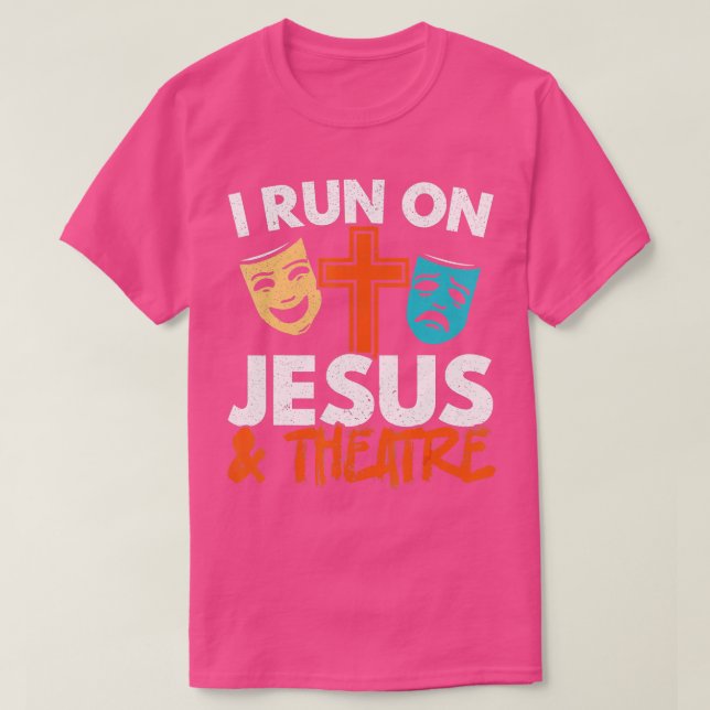 Camiseta Corro Sobre Jesús Y El Teatro Broadway (Diseño del anverso)