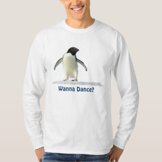 Camiseta Corta gracia pingüino bailando