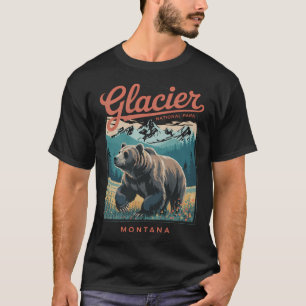 Camiseta Corta Retro Glacier National Park Comfort