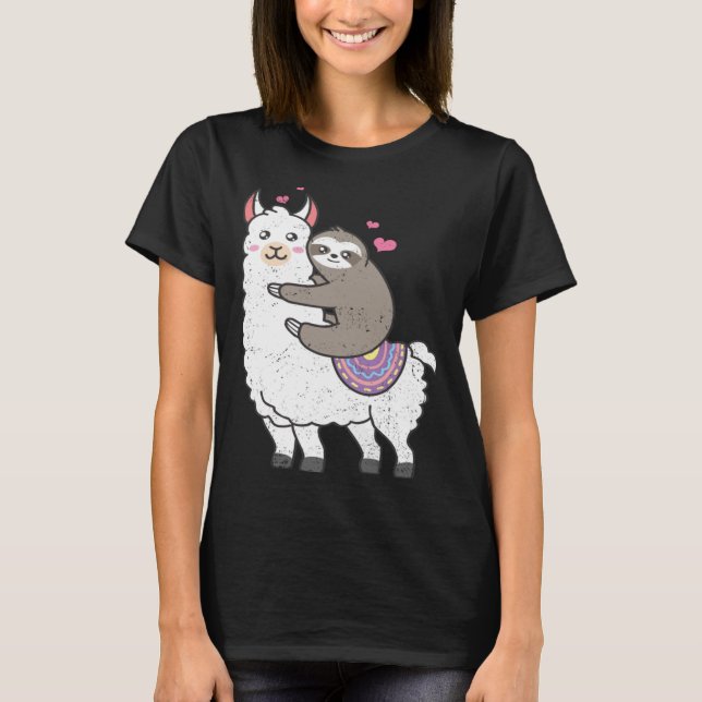 Camiseta Corta Slote Alpaca Lazy Sloths Propietario Animal  (Anverso)