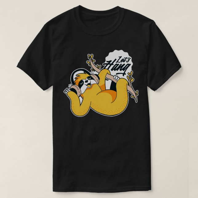 Camiseta Corta toon Sloth Lets Hang (Diseño del anverso)