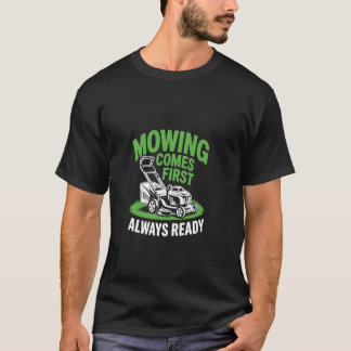 Camiseta Cortacésped divertido paisajista prioridad corte d