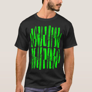 Camiseta Cortado y dictado - Verde sobre oscuro
