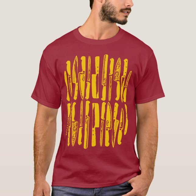 Camiseta Cortado y picado - Ámbar sobre oscuro (Anverso)
