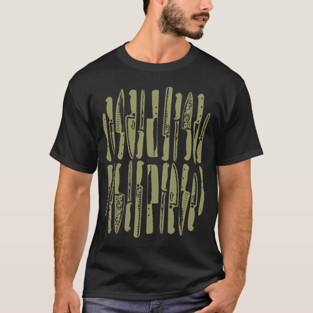 Camiseta Cortado y picado - caqui sobre oscuro (Anverso)