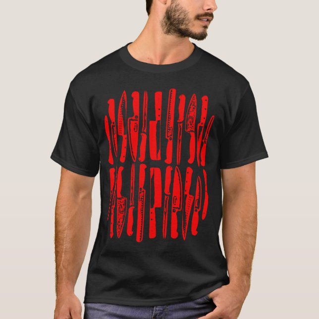 Camiseta Cortado y picado - Rojo sobre oscuro (Anverso)