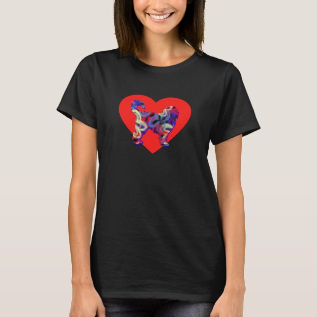 Camiseta Cortar Cockapoo Mascota Silhouette Perro Corazón R (Anverso)
