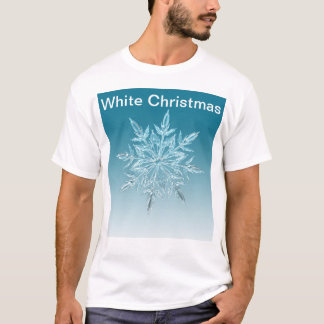 Camiseta Cortar copo de nieve con texto de Navidades blanco