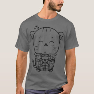 Camiseta Cortar el gato y el café caliente
