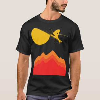 Camiseta Cortar el sol mientras se esquia alto