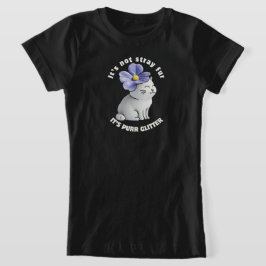 Camiseta Cortar gato con Gorra de flor - Cita de Purpurina 