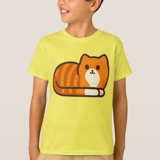 Camiseta Cortar gato Naranja (Anverso)