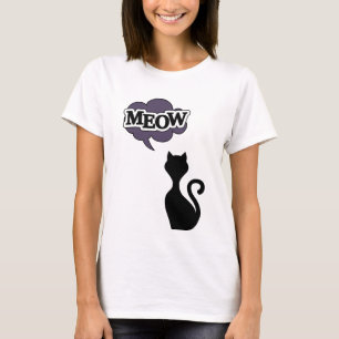 Camiseta Cortar gato negro morado