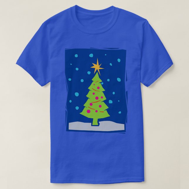 Camiseta Cortar papel de árbol de historietas (Diseño del anverso)