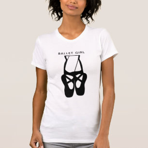 Camiseta Cortas Zapatillas De Ballet Negro En Pointe Ballet