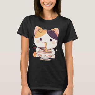 Camiseta Corte Calico Cat Slurping Ramen