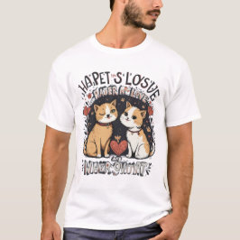 Camiseta Corte Cat Pareja Love T-Shirt Winking Kitty