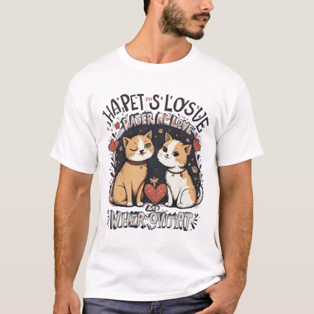 Camiseta Corte Cat Pareja Love T-Shirt Winking Kitty (Anverso)