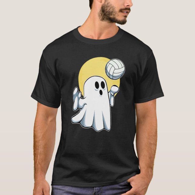 Camiseta Corte de disfraces de vóley fantasma Lazy Hallowee (Anverso)
