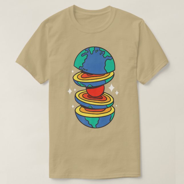 Camiseta Corte de la Tierra en secciones Astronauta Astral  (Diseño del anverso)