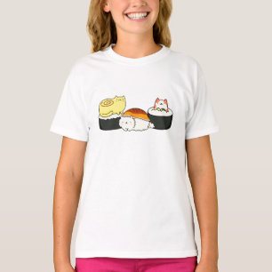 Camiseta Corte Kawaii Cat-lifornia Sushi Roll
