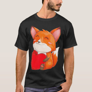 Camiseta Corte Kawaii Fox Wild Animals Fox St Valentine