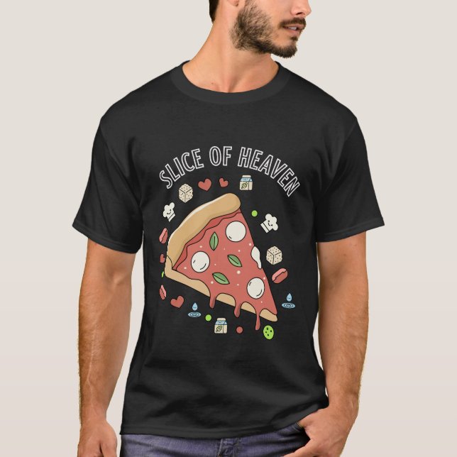 Camiseta Corte Kawaii Pizza Slice - "Trozo de cielo" de com (Anverso)