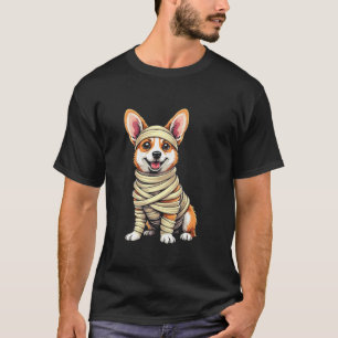 Camiseta Corte Mummy Corgi Gracioso Perro amante Halloween
