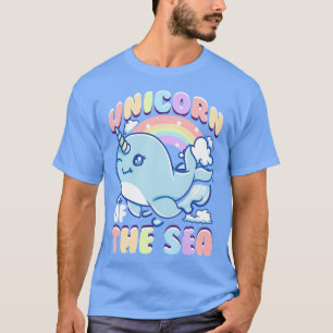 Camiseta Corte Unicornio Del Mar Arcoiris Narwhal