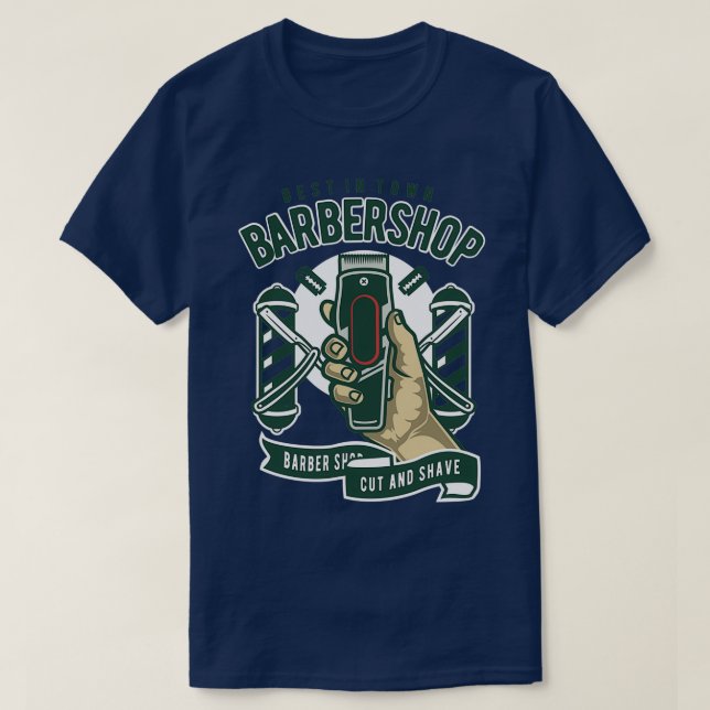 Camiseta corte y afeitado de barbería (Diseño del anverso)