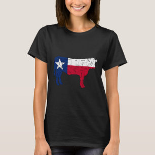 Camiseta Cortes de carnicero de carne de ternera a la parri