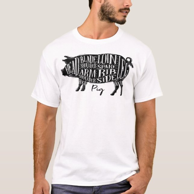 Camiseta Cortes de cerdo, cerdo (Anverso)