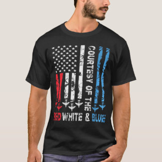Camiseta Cortesía De La Bandera Blanca Y Azul De Estados Un