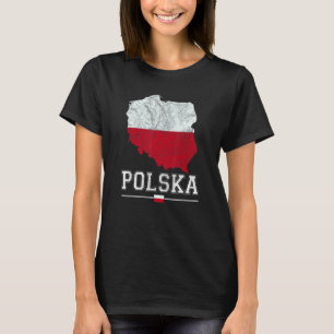 Camiseta Cortesía Polska En Peligro De Mapa Y De La Bandera