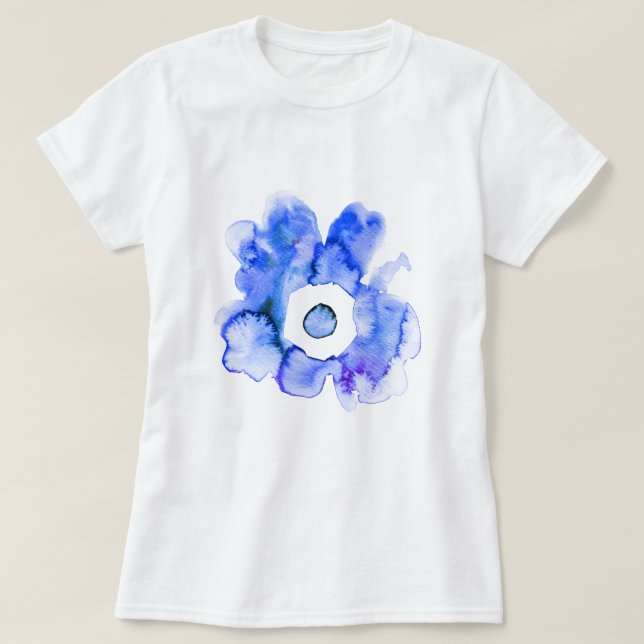 Camiseta Cortina acuática floral arte abstracto dibujado a  (Diseño del anverso)