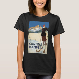 Camiseta Cortina d'Ampezzo, Italia, Viajes Antiguos Esquí A