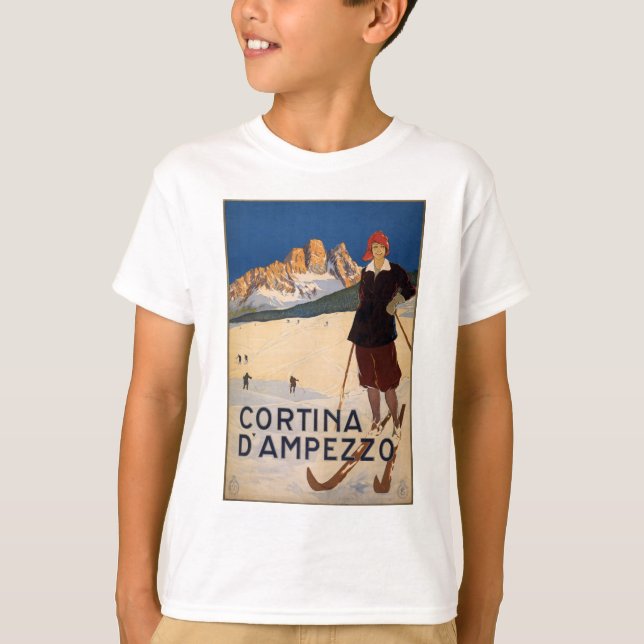 Camiseta Cortina d'Ampezzo Viajes Poster Arte (Anverso)